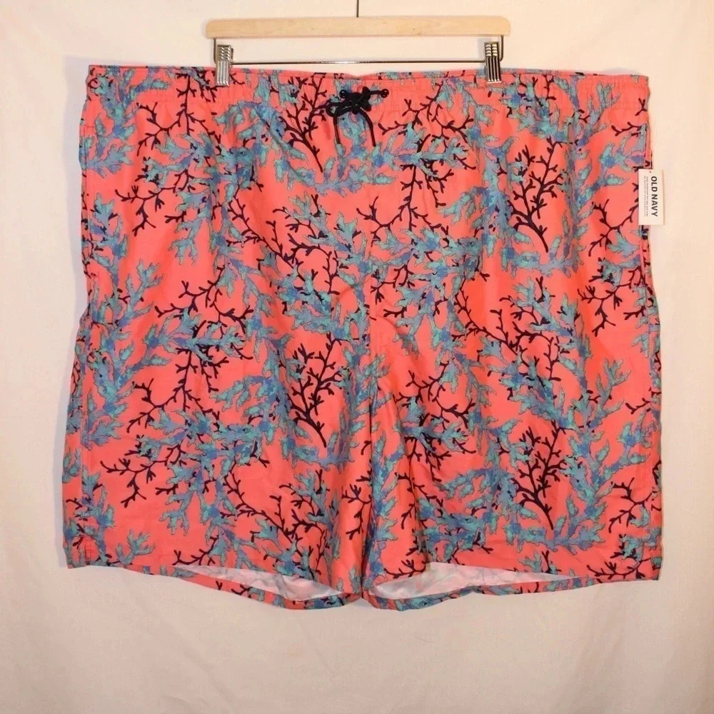 NWT Men’s Old Navy Lined Swimming Trunks with Pockets Size 4XL Tall